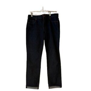 Loft Dark Rinse Modern Straight Leg Jeans - Size 10